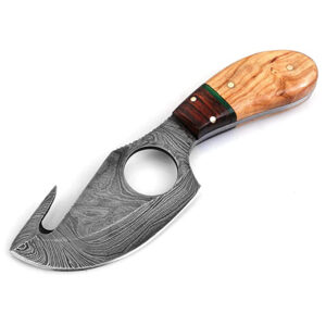 Damascus Gut Hook Knife