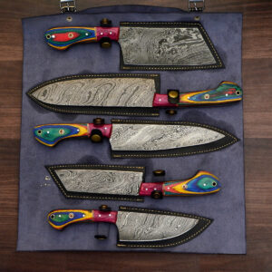 Damascus Chef Knives Set